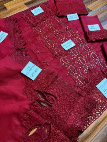 Premium Heavy Embroidered Chikankari Lawn Suit with Khaddi Net Dupatta