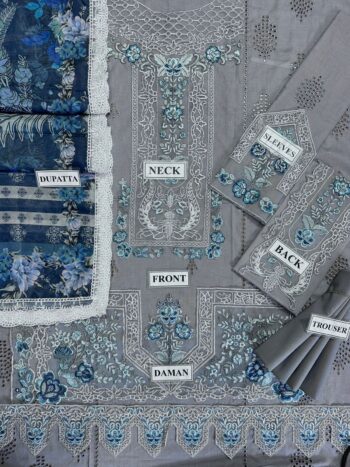 Premium Chikan Kari Lawn Cotton Suit with Ready-to-Wear Silk Dupatta